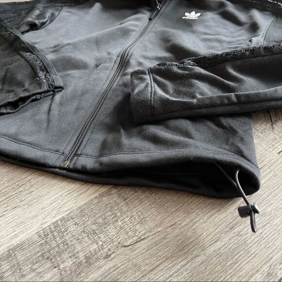 Adidas Lace Track Jacket- Black - Size Xxs - Picture 13 of 16
